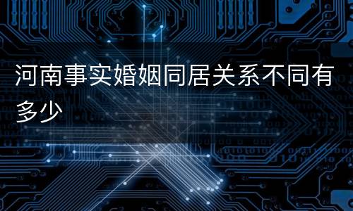 河南事实婚姻同居关系不同有多少