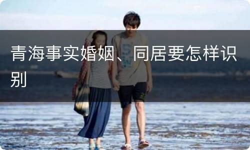 青海事实婚姻、同居要怎样识别