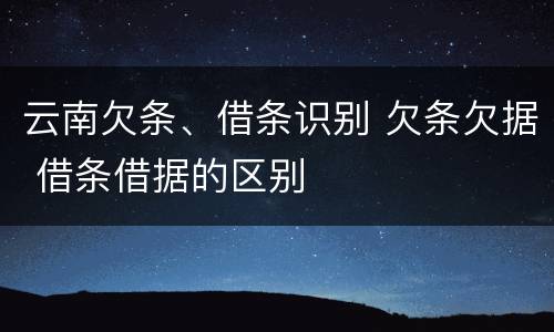 云南欠条、借条识别 欠条欠据 借条借据的区别