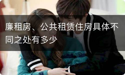 廉租房、公共租赁住房具体不同之处有多少