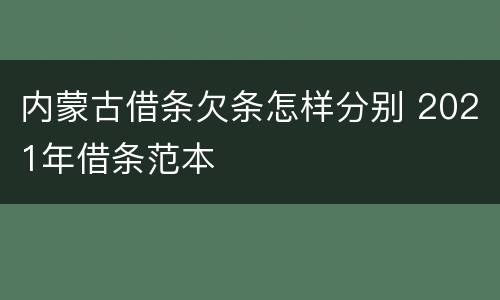 内蒙古借条欠条怎样分别 2021年借条范本