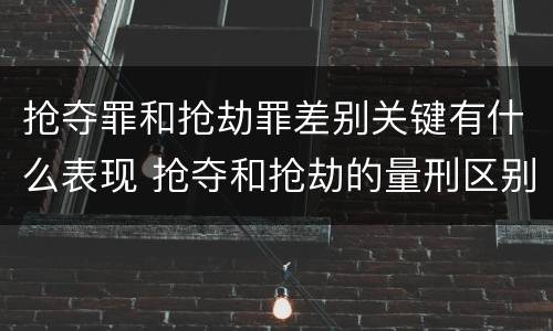 抢夺罪和抢劫罪差别关键有什么表现 抢夺和抢劫的量刑区别
