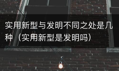 实用新型与发明不同之处是几种（实用新型是发明吗）