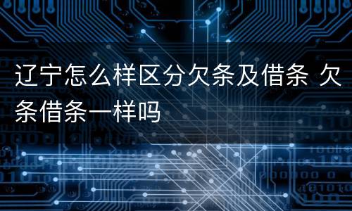辽宁怎么样区分欠条及借条 欠条借条一样吗