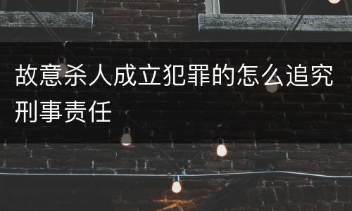 故意杀人成立犯罪的怎么追究刑事责任