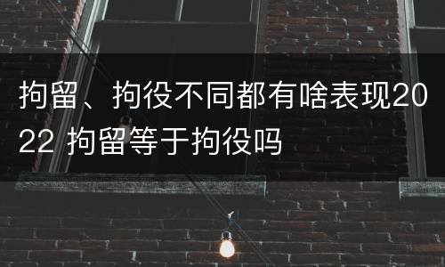 拘留、拘役不同都有啥表现2022 拘留等于拘役吗