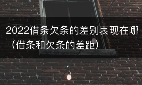 2022借条欠条的差别表现在哪（借条和欠条的差距）
