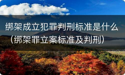绑架成立犯罪判刑标准是什么（绑架罪立案标准及判刑）