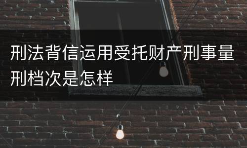 刑法背信运用受托财产刑事量刑档次是怎样