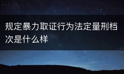 规定暴力取证行为法定量刑档次是什么样
