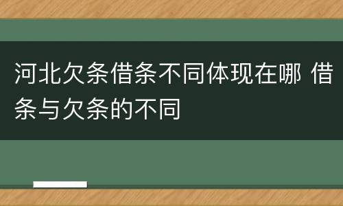 河北欠条借条不同体现在哪 借条与欠条的不同