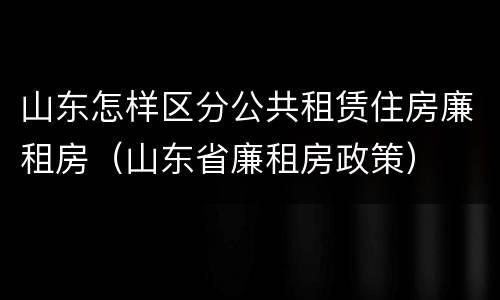 山东怎样区分公共租赁住房廉租房（山东省廉租房政策）