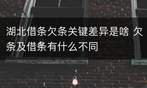 湖北借条欠条关键差异是啥 欠条及借条有什么不同