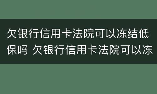 欠银行信用卡法院可以冻结低保吗 欠银行信用卡法院可以冻结低保吗怎么办