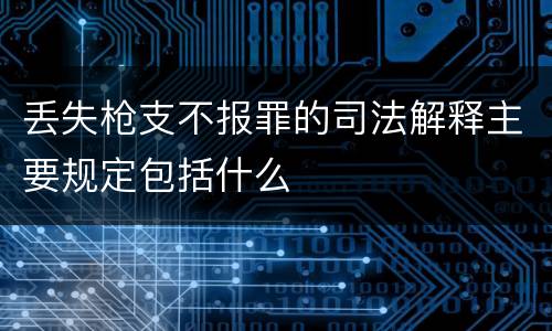 丢失枪支不报罪的司法解释主要规定包括什么