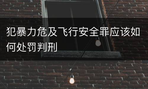 犯暴力危及飞行安全罪应该如何处罚判刑