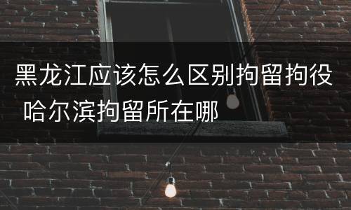 黑龙江应该怎么区别拘留拘役 哈尔滨拘留所在哪