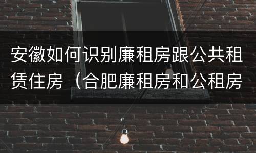 安徽如何识别廉租房跟公共租赁住房（合肥廉租房和公租房的区别）