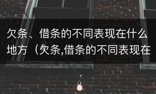 欠条、借条的不同表现在什么地方（欠条,借条的不同表现在什么地方写）