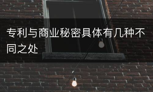 专利与商业秘密具体有几种不同之处