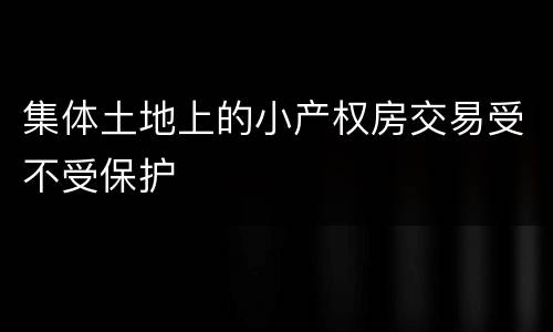 集体土地上的小产权房交易受不受保护