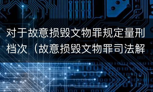 对于故意损毁文物罪规定量刑档次（故意损毁文物罪司法解释）