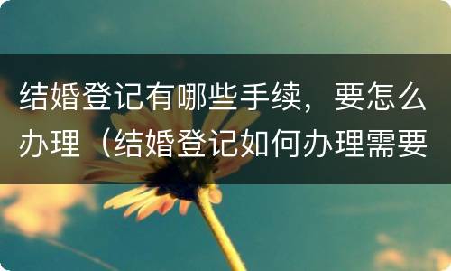 结婚登记有哪些手续，要怎么办理（结婚登记如何办理需要啥手续）