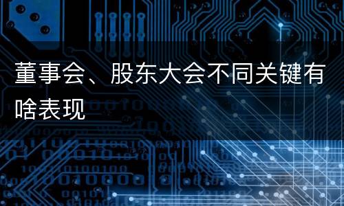 董事会、股东大会不同关键有啥表现
