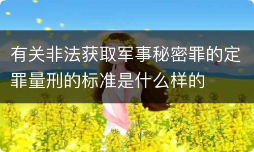有关非法获取军事秘密罪的定罪量刑的标准是什么样的