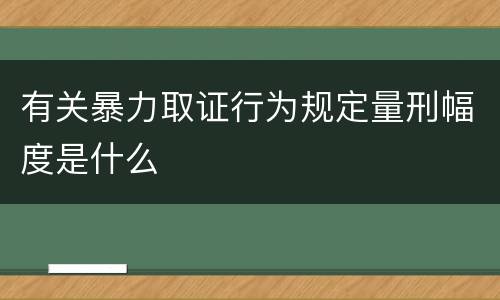 有关暴力取证行为规定量刑幅度是什么
