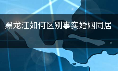 黑龙江如何区别事实婚姻同居