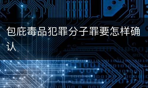 包庇毒品犯罪分子罪要怎样确认