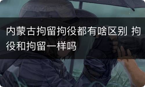 内蒙古拘留拘役都有啥区别 拘役和拘留一样吗