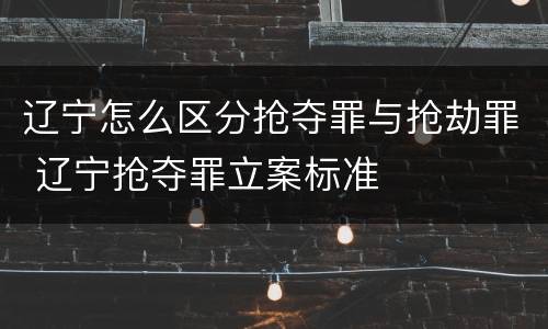 辽宁怎么区分抢夺罪与抢劫罪 辽宁抢夺罪立案标准
