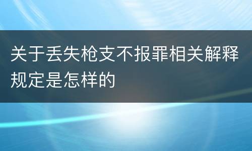 关于丢失枪支不报罪相关解释规定是怎样的