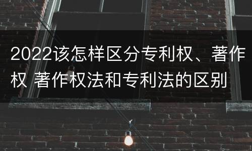 2022该怎样区分专利权、著作权 著作权法和专利法的区别