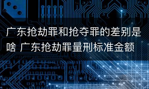 广东抢劫罪和抢夺罪的差别是啥 广东抢劫罪量刑标准金额