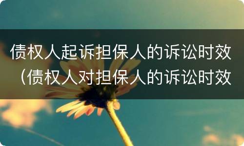债权人起诉担保人的诉讼时效（债权人对担保人的诉讼时效）