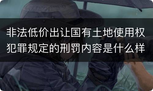 非法低价出让国有土地使用权犯罪规定的刑罚内容是什么样的