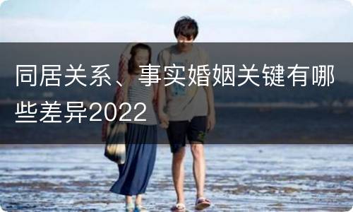 同居关系、事实婚姻关键有哪些差异2022
