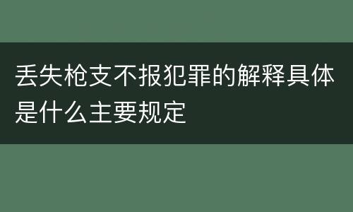 丢失枪支不报犯罪的解释具体是什么主要规定