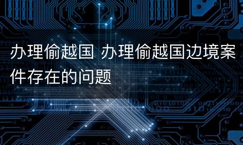 办理偷越国 办理偷越国边境案件存在的问题
