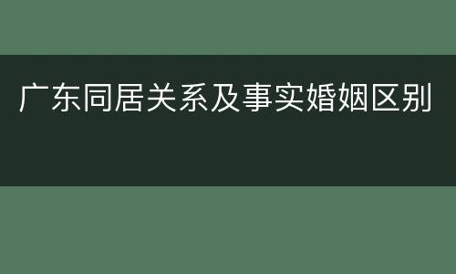 广东同居关系及事实婚姻区别