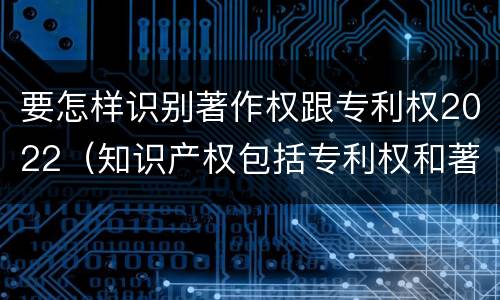 要怎样识别著作权跟专利权2022（知识产权包括专利权和著作权吗）