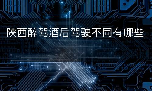 陕西醉驾酒后驾驶不同有哪些