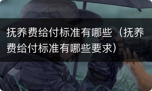抚养费给付标准有哪些（抚养费给付标准有哪些要求）