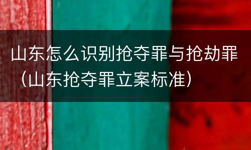 山东怎么识别抢夺罪与抢劫罪（山东抢夺罪立案标准）
