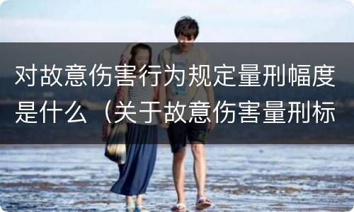 对故意伤害行为规定量刑幅度是什么（关于故意伤害量刑标准）