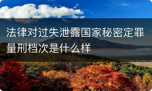 法律对过失泄露国家秘密定罪量刑档次是什么样