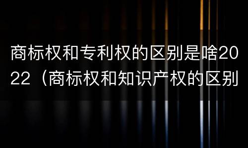 商标权和专利权的区别是啥2022（商标权和知识产权的区别）